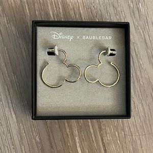 Disney Bauble Bar Mickey Mouse Hoop Earrings Gold Multicolor